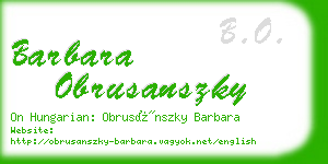 barbara obrusanszky business card
